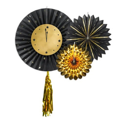 Rozety dekoracyjne złoto czarne zegar 3 sztuki RPK28