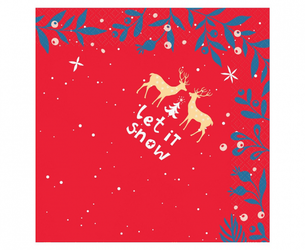 Serwetki Świąteczne czerwone Let It Snow 20 sztuk PG-SLSC
