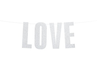 Srebrny baner weselny LOVE 55cm 1szt. GRL71-018B