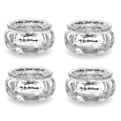Świeczniki srebrne na tealighty 3cm 4 sztuki SS3-018M-BOX-4x
