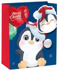 Torebka Świąteczna na prezenty Pingwin mała 1 sztuka 350545-Pingwin