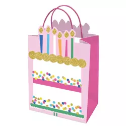 Torebka na prezenty różowa z tortem mała 26x21x10cm 1 sztuka 350585-4