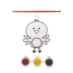 Witrażyk do malowania zestaw z farbkami i pędzelkiem kurczak na Wielkanoc 1 komplet WN9349-8090