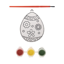 Witrażyk do malowania zestaw z farbkami i pędzelkiem  pisanka na Wielkanoc 1 komplet WN9356-8090