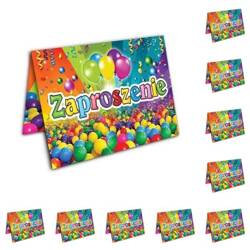 Zaproszenia na urodziny Kolorowe Kulki 10 sztuk ZX6901-10x