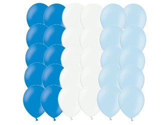 Zestaw balonów niebieskie i białe 30 sztuk ZB1