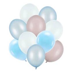 Zestaw balonów niebiesko białych 10 sztuk ZBL5