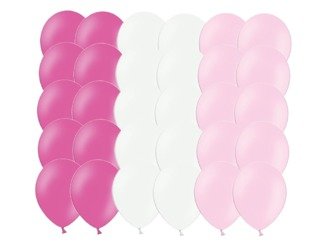 Zestaw balonów różowe i białe 30 sztuk ZB2