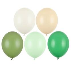 Zestaw balonów w kolorystyce zieleni i brązów 25 sztuk ZB57