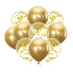 Zestaw balonów złotych 30cm 10 sztuk 400146