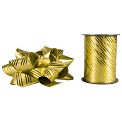 Zestaw do dekoracji prezentów w paski złoty BN7209ZLO-7186