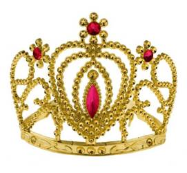 Złoty diadem korona z rubinami księżniczki 1 sztuka DIRUB-YH
