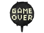 Balon foliowy czarny Game Over 45 cm 1 sztuka FB226