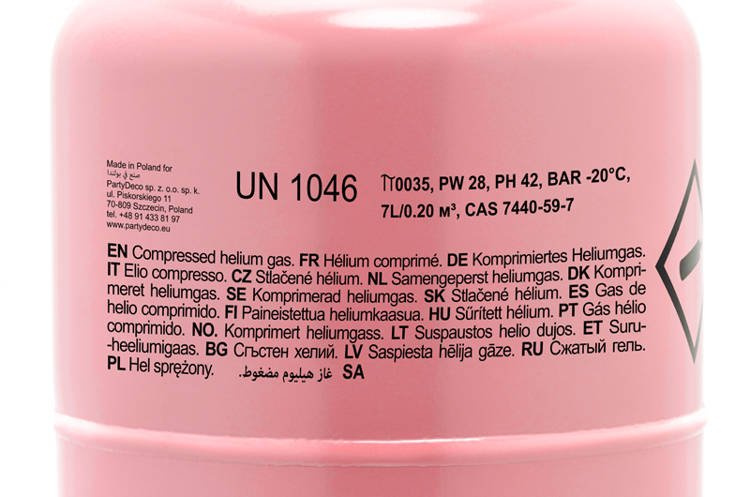 Butla z helem na 30 balonów różowa BZH1-30-081 | Kucmar.pl