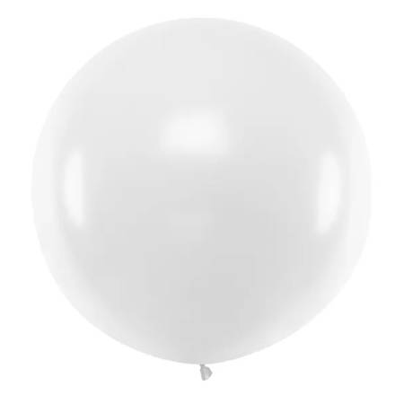 Balon 1m okrągły Pastel White biały OLBO-002