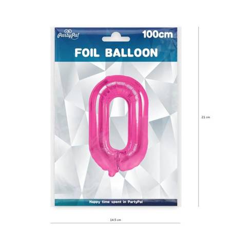 Balon foliowy 0 różowy 100cm 1szt 450270