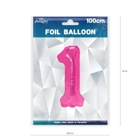 Balon foliowy 1 różowy 100cm 1szt 450271