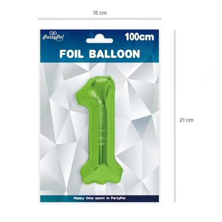 Balon foliowy 1 zielony 100cm 1szt 128541