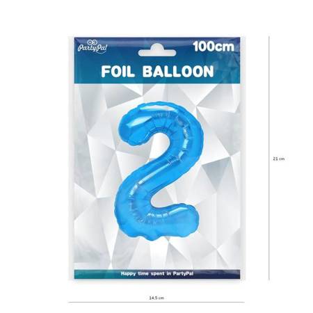 Balon foliowy 2 niebieski 100cm 1szt 450282
