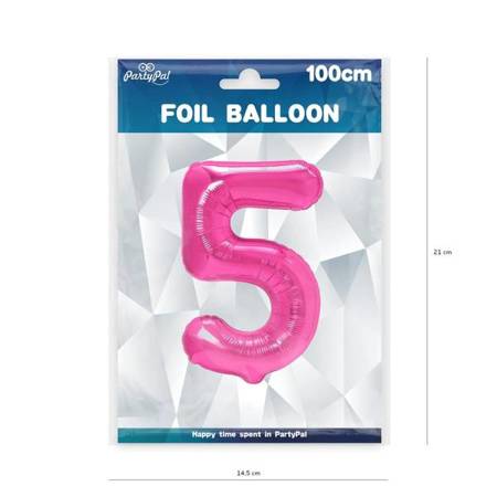 Balon foliowy 5 różowy 100cm 1szt 450275