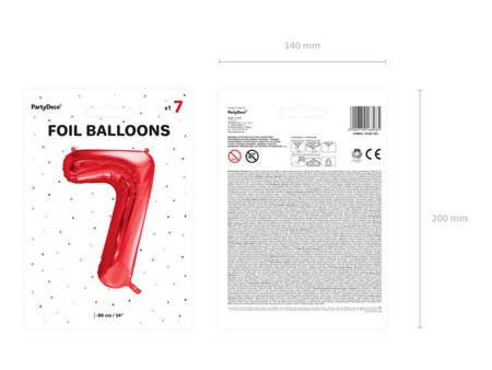 Balon foliowy 7 czerwony 86cm 1szt FB1M-7-007