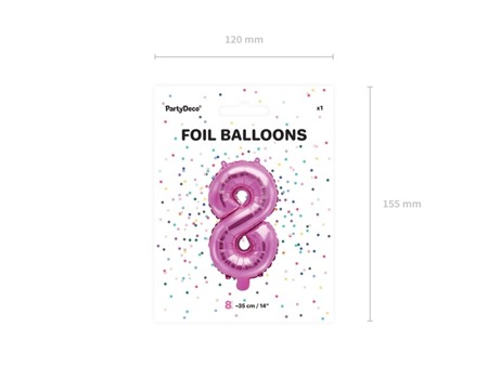 Balon foliowy 8 ciemny różowy 35cm 1szt FB10M-8-006