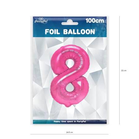 Balon foliowy 8 różowy 100cm 1szt 450278