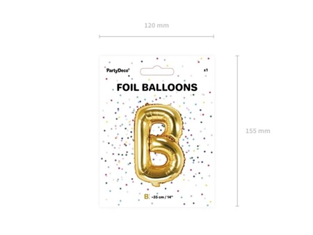 Balon foliowy B złoty 35cm 1szt FB2M-B-019