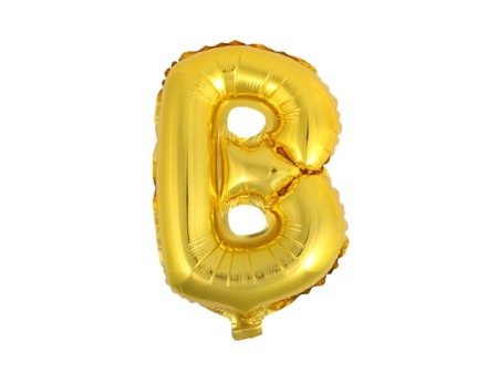 Balon foliowy B złoty 41cm 1szt BF41-B-ZLO