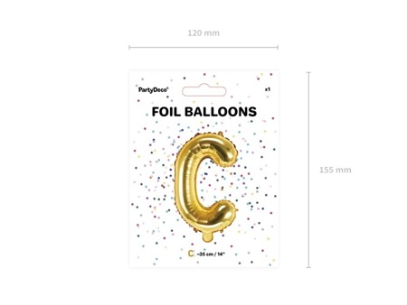 Balon foliowy C złoty 35cm 1szt FB2M-C-019