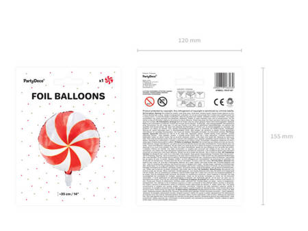 Balon foliowy Cukierek 35cm czerwony 1 sztuka FB107-007