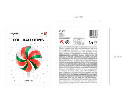 Balon foliowy Cukierek 35cm kolorowy 1 sztuka FB107-000