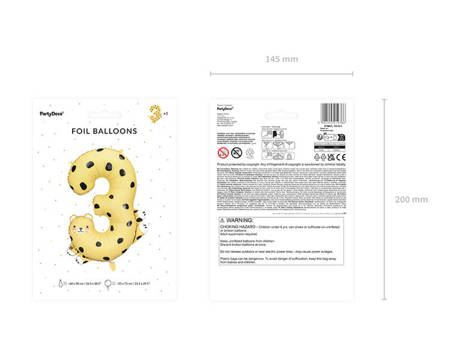 Balon foliowy Cyfra 3 - Gepard 68x98 cm FB163-3