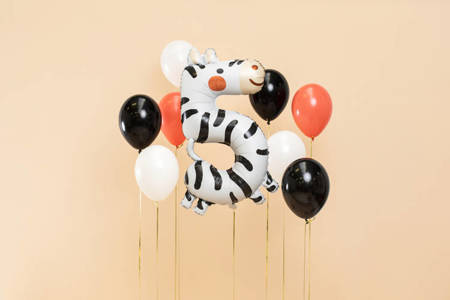 Balon foliowy Cyfra 5 - Zebra 68x98 cm FB163-5