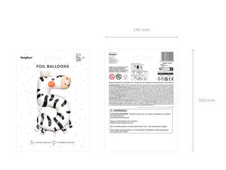 Balon foliowy Cyfra 5 - Zebra 68x98 cm FB163-5