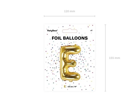 Balon foliowy E złoty 35cm 1szt FB2M-E-019