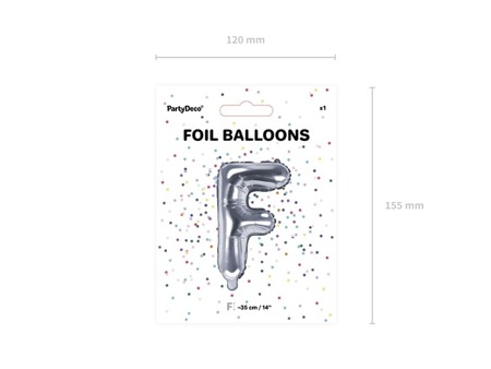 Balon foliowy F srebrny 35cm 1szt FB2M-F-018