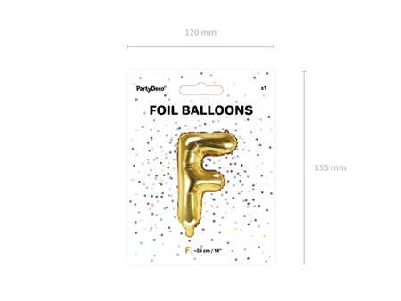 Balon foliowy F złoty 35cm 1szt FB2M-F-019