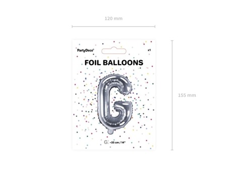 Balon foliowy G srebrny 35cm 1szt FB2M-G-018