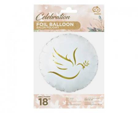 Balon foliowy Gołąbek złoty 46cm 1 sztuka  FG-OZGO