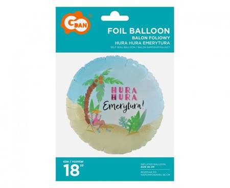 Balon foliowy HURA HURA Emerytura 46cm 1szt FG-OHHE