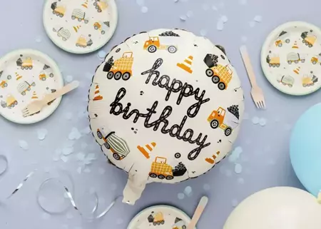 Balon foliowy Happy Birthday Auta 45cm 1 sztuka FB213