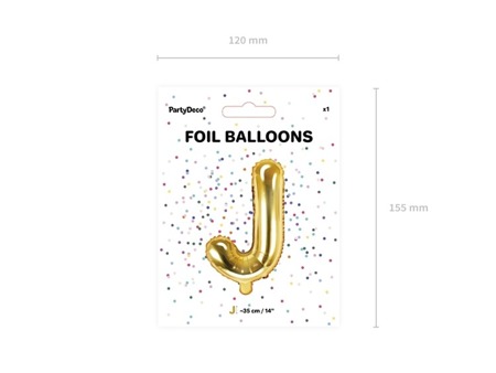 Balon foliowy J złoty 35cm 1szt FB2M-J-019