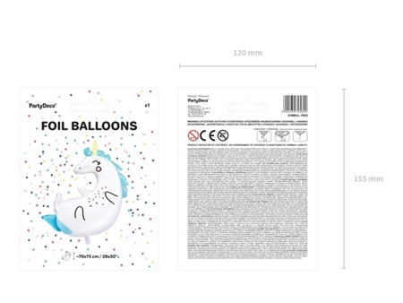 Balon foliowy Jednorożec 70x75cm FB25