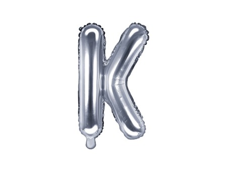Balon foliowy K srebrny 35cm 1szt FB2M-K-018