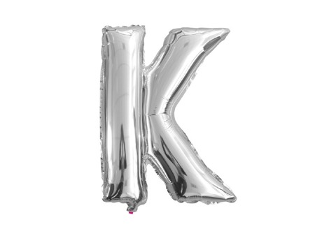 Balon foliowy K srebrny 41cm 1szt BF18-K-SR