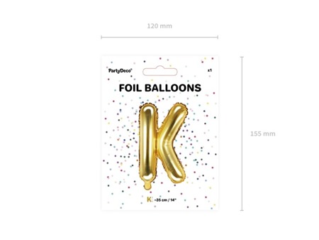 Balon foliowy K złoty 35cm 1szt FB2M-K-019