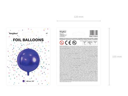Balon foliowy Kula, 40cm, fioletowy FB13M-014