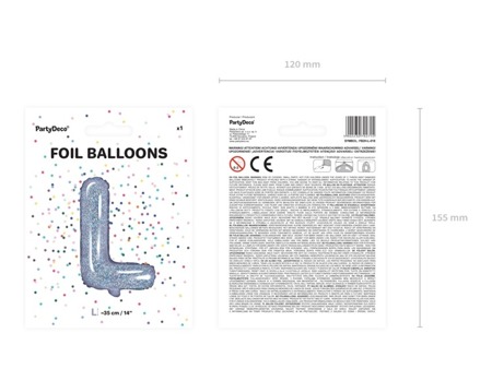 Balon foliowy L holograficzny 35cm 1szt FB2H-L-018