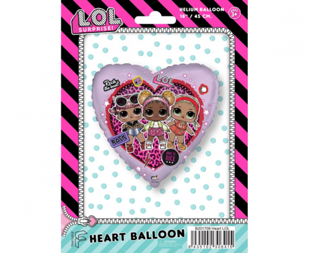 Balon foliowy LOL Surprise Serce ok. 45cm 1szt B201708